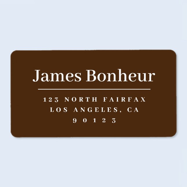 Modern Stylised Return Address Brown & White Label (Creator Uploaded)