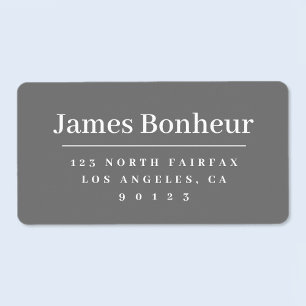 Modern Stylised Return Address Grey & White Label