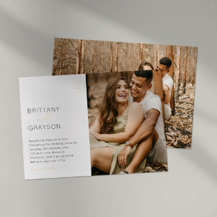Modern Stylish 2 Photo Wedding Foil Invitation