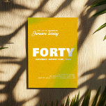 Modern Stylish | 40th Birthday Photo Invitation<br><div class="desc">Celebrate a milestone in vibrant style with this modern 40th birthday invitation, featuring bold white typography, elegant script accents, and a textured swirl background in a striking mustard yellow. Personalise with the birthday person’s name, age, party date, and event details for a one-of-a-kind keepsake. Perfect for milestone birthdays from 30...</div>