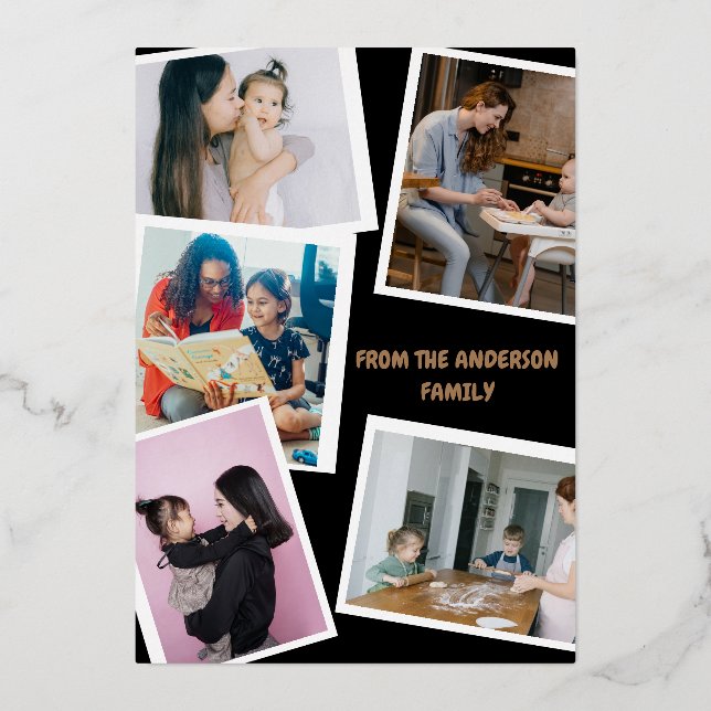 Modern Stylish 5-Photo Family Valentine’s Day (Front)