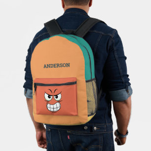 Modern Stylish Angry Face Printed Backpack