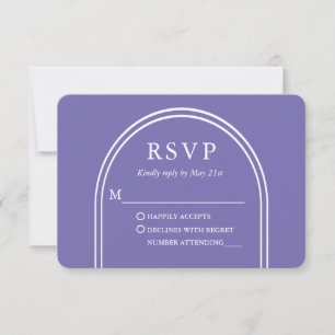 Modern Stylish Arch Wedding Periwinkle RSVP Card