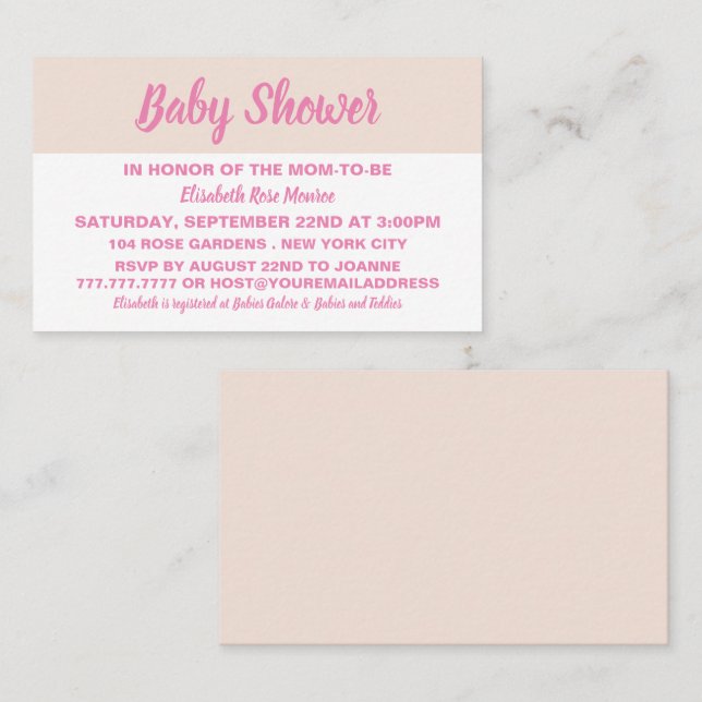 Modern & Stylish Baby Shower Ticket Invitation (Front/Back)