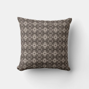Modern stylish beige circle pattern on brown cushion