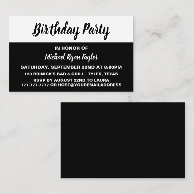 Modern & Stylish Birthday Party Ticket (Front/Back)