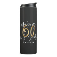Modern stylish black and gold 60th birthday