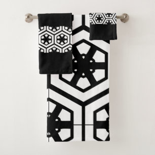 Modern stylish Black and white bathroom Bath Towel Set