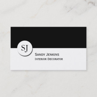 Modern Stylish Black and White Monogram Business Card