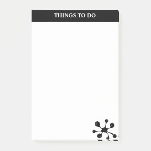 Modern stylish black and white post-it notes