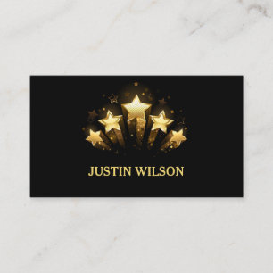 Modern stylish Black Gold Stars professional Business Card