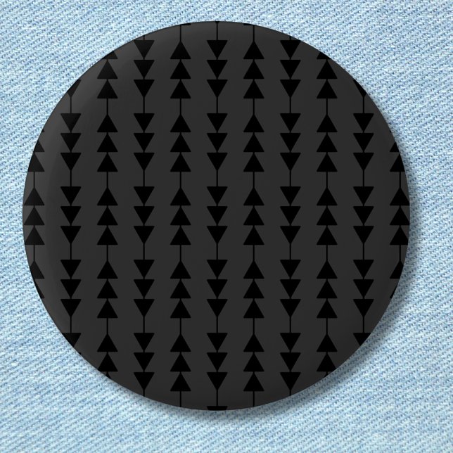 Modern & Stylish Black Hanging Triangles on Smoky 6 Cm Round Badge (Creator Uploaded)