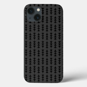 Modern & Stylish Black Hanging Triangles on Smoky iPhone 13 Case