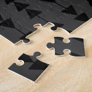 Modern & Stylish Black Hanging Triangles on Smoky Jigsaw Puzzle