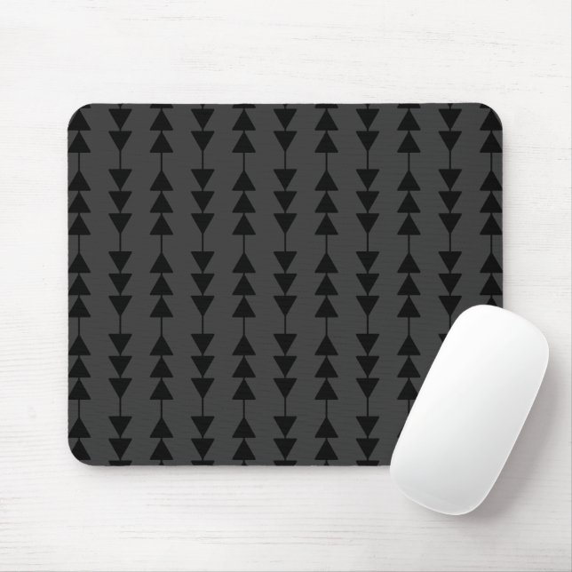 Modern & Stylish Black Hanging Triangles on Smoky Mouse Pad (With Mouse)