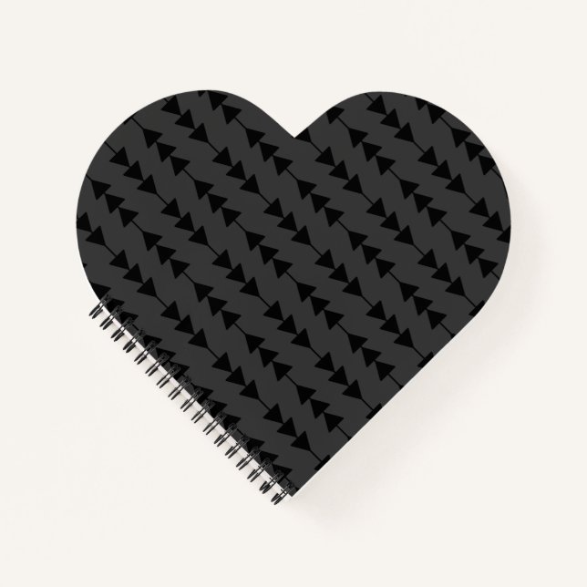 Modern & Stylish Black Hanging Triangles on Smoky Notebook (Front)