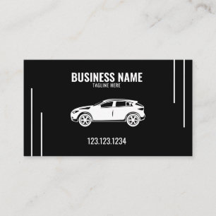 Modern Stylish Black Mobile Car Wash and Detailing Business Card