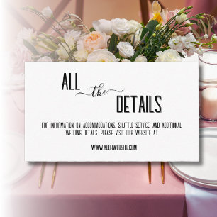 Modern, Stylish Black Personalised Text Wedding Enclosure Card