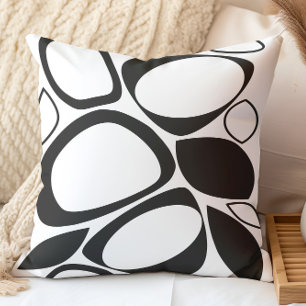 Modern Stylish Black White Abstract Pattern Cushion