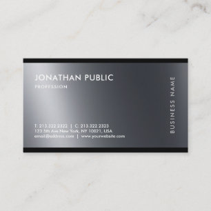 Modern Stylish Black White Professional Cool Plain Business Card