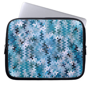 Modern Stylish Blue Pattern Laptop Sleeve