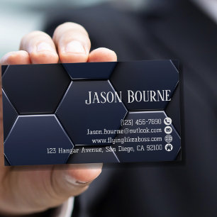 Modern Stylish Blue & White,Professional Business Business Card