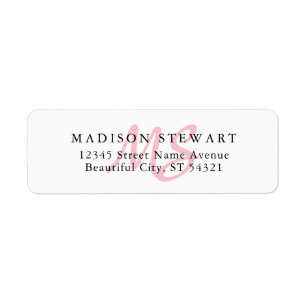 Modern Stylish Blush Pink Brush Script Monogram