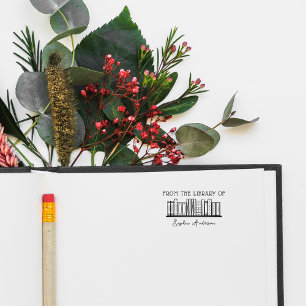 Modern Stylish Books Custom Name Library Self-inking Stamp
