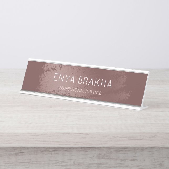 Modern Stylish Bronze Business Desk Name Plate (Front)