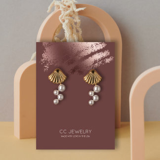 Modern Stylish Bronze Jewelry Earring Display Business Card