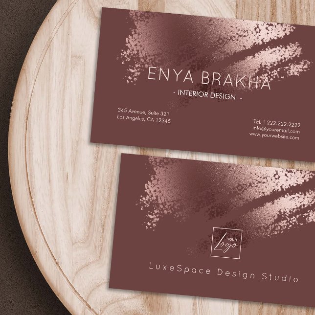 Modern Stylish Bronze Logo Business Card (Modern Stylish Bronze Logo Business Card)