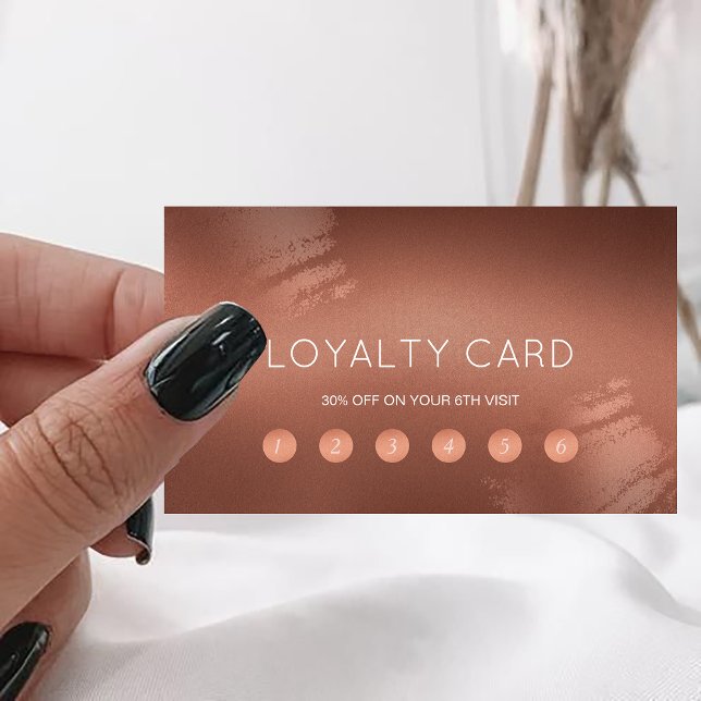 Modern Stylish Bronze Logo Customer Loyalty Business Card (Modern Stylish Bronze Logo Customer Loyalty Business Card)
