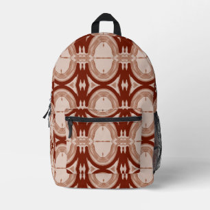 Modern stylish brown colour classic design   pri printed backpack