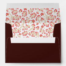 Modern Stylish Brown Floral Pattern Christmas Enve