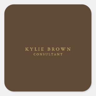 Modern Stylish Brown Gold Professional Square Sticker