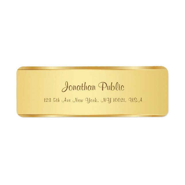 Modern Stylish Calligraphed Script Name Text Gold (Front)