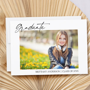 Modern Stylish Calligraphy Ink Graduation Announcement