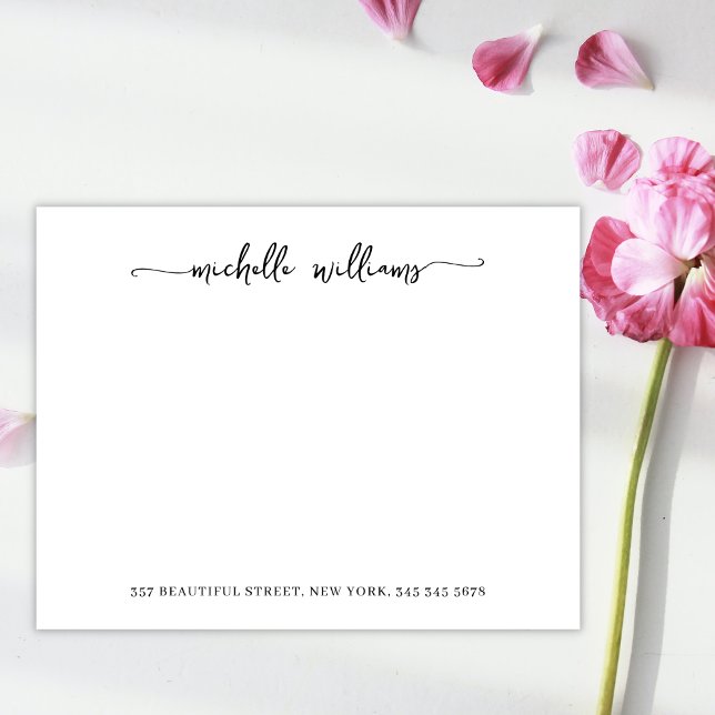 Modern Stylish Calligraphy Script Signature Black  Card (Creator Uploaded)