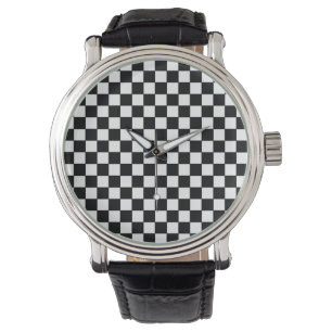 modern stylish chequered pattern watch