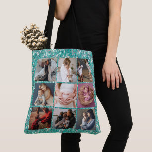 Modern Stylish Chic add Photo Collage Personalise Tote Bag