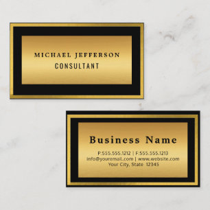 Modern stylish chic black and gold professional business card