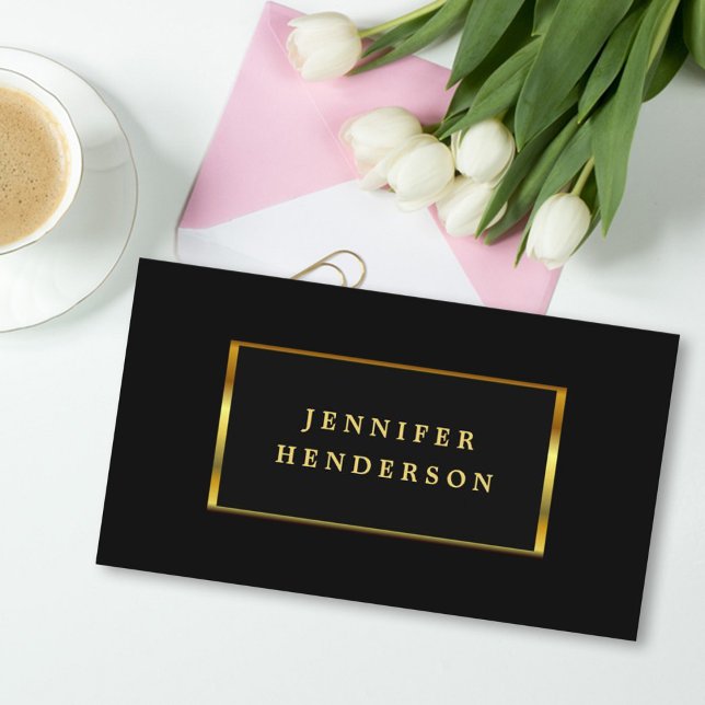 Modern stylish chic black and gold professional business card (Creator Uploaded)