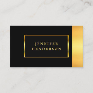 Modern stylish chic black and gold professional business card