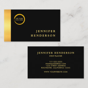 Modern stylish chic black gold professional logo business card