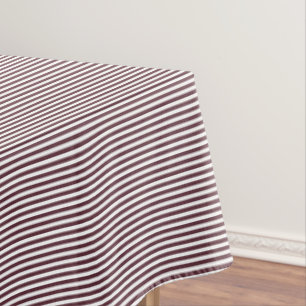 Modern Stylish Chic Burgundy White Striped Pattern Tablecloth