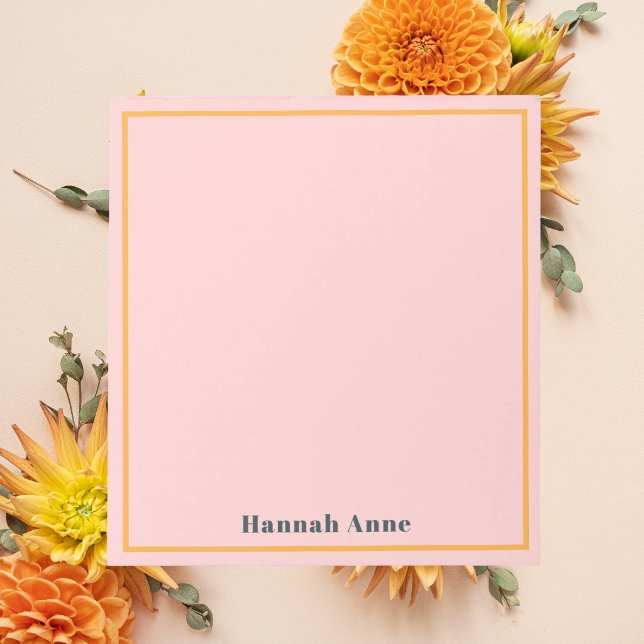Modern Stylish Chic Trendy Pink & Orange Notepad (Creator Uploaded)