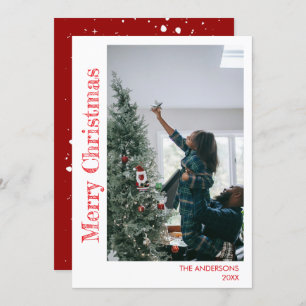 Modern Stylish Christmas Family Photo Holiday Card
