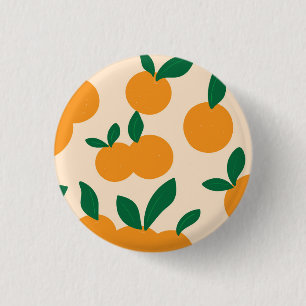 Modern Stylish Citrus Fruit Oranges Pattern 3 Cm Round Badge