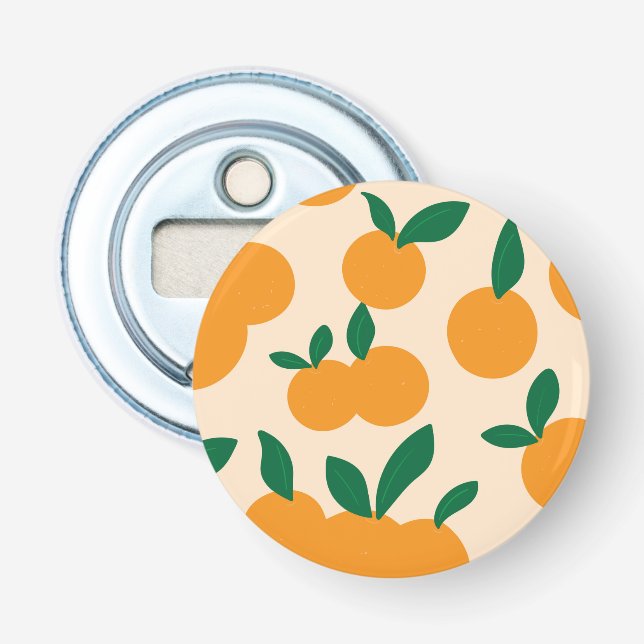 Modern Stylish Citrus Fruit Oranges Pattern Bottle Opener (Front)