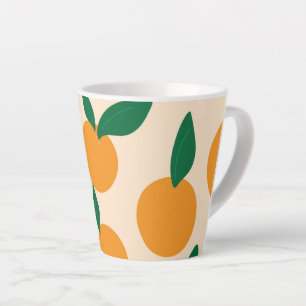 Modern Stylish Citrus Fruit Oranges Pattern Latte Mug